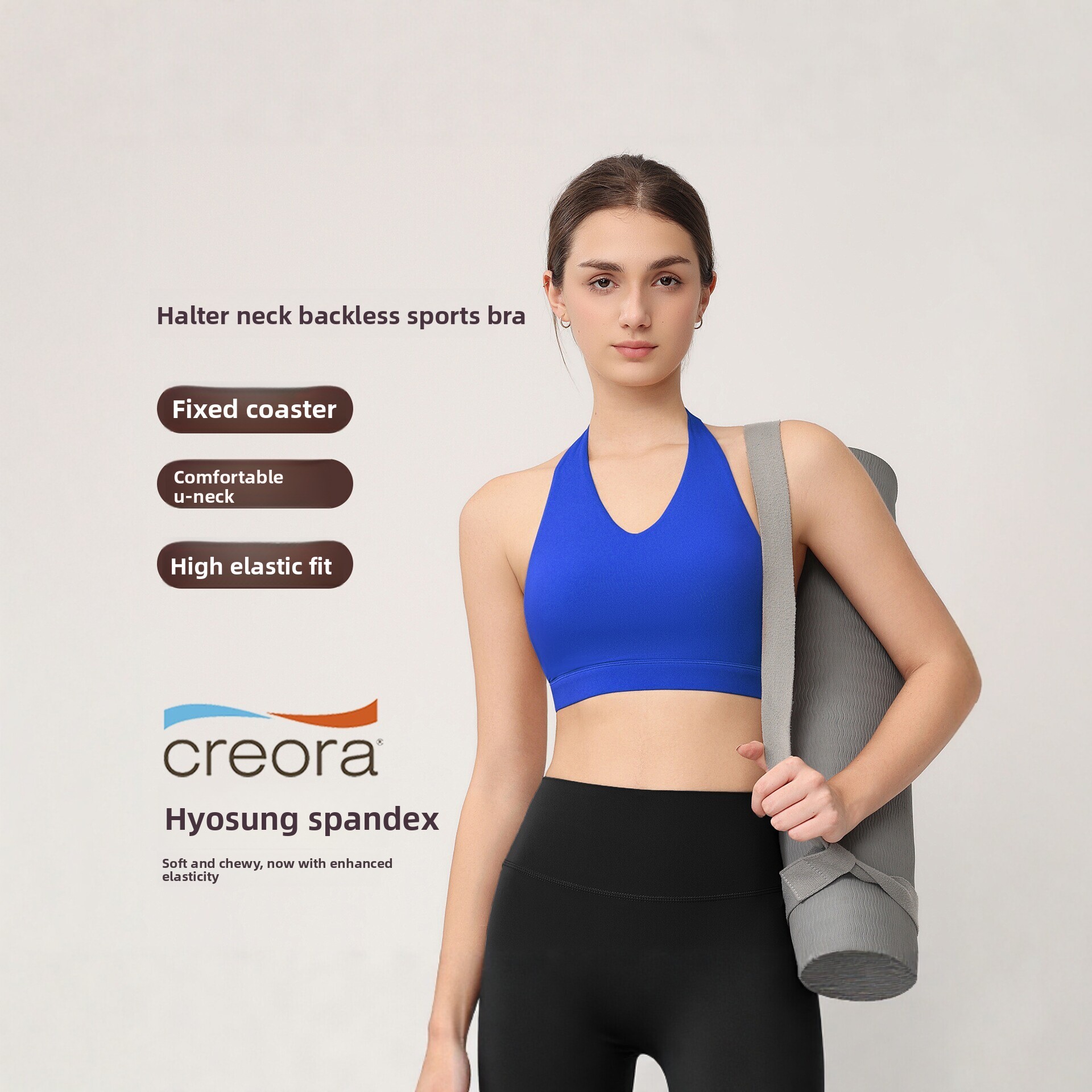 Push Up Bra Padded - Women's Halter Sports Bra with Fixed