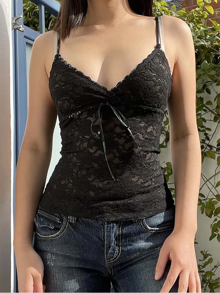 Black See Through Lace Cami Cr - Cami Top Lace ulasan dan harga